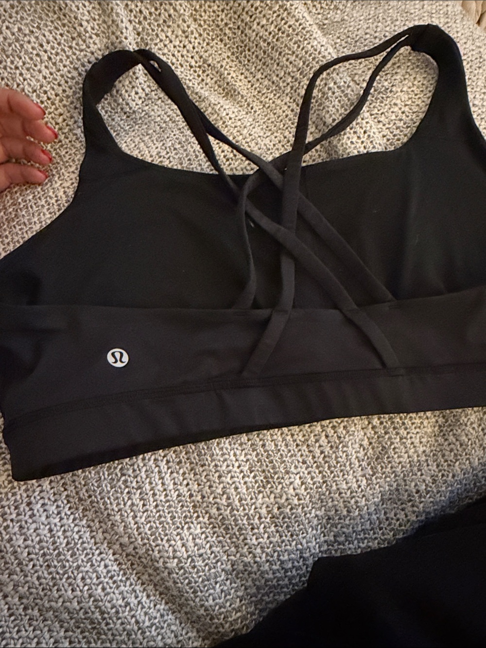 lululemon athletica Women's Black Strappy Sports Bra